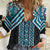 Maori Tukutuku Taniko Motifs Women Casual Shirt Turquoise Poutama Mix Kowhaiwhai