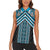 Maori Tukutuku Taniko Motifs Women Sleeveless Polo Shirt Turquoise Poutama Mix Kowhaiwhai