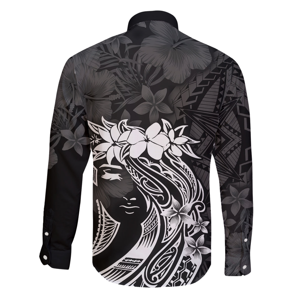 Polynesian Women's Day Family Matching Summer Maxi Dress and Hawaiian Shirt Plumeria Passion - Black LT7 - Polynesian Pride