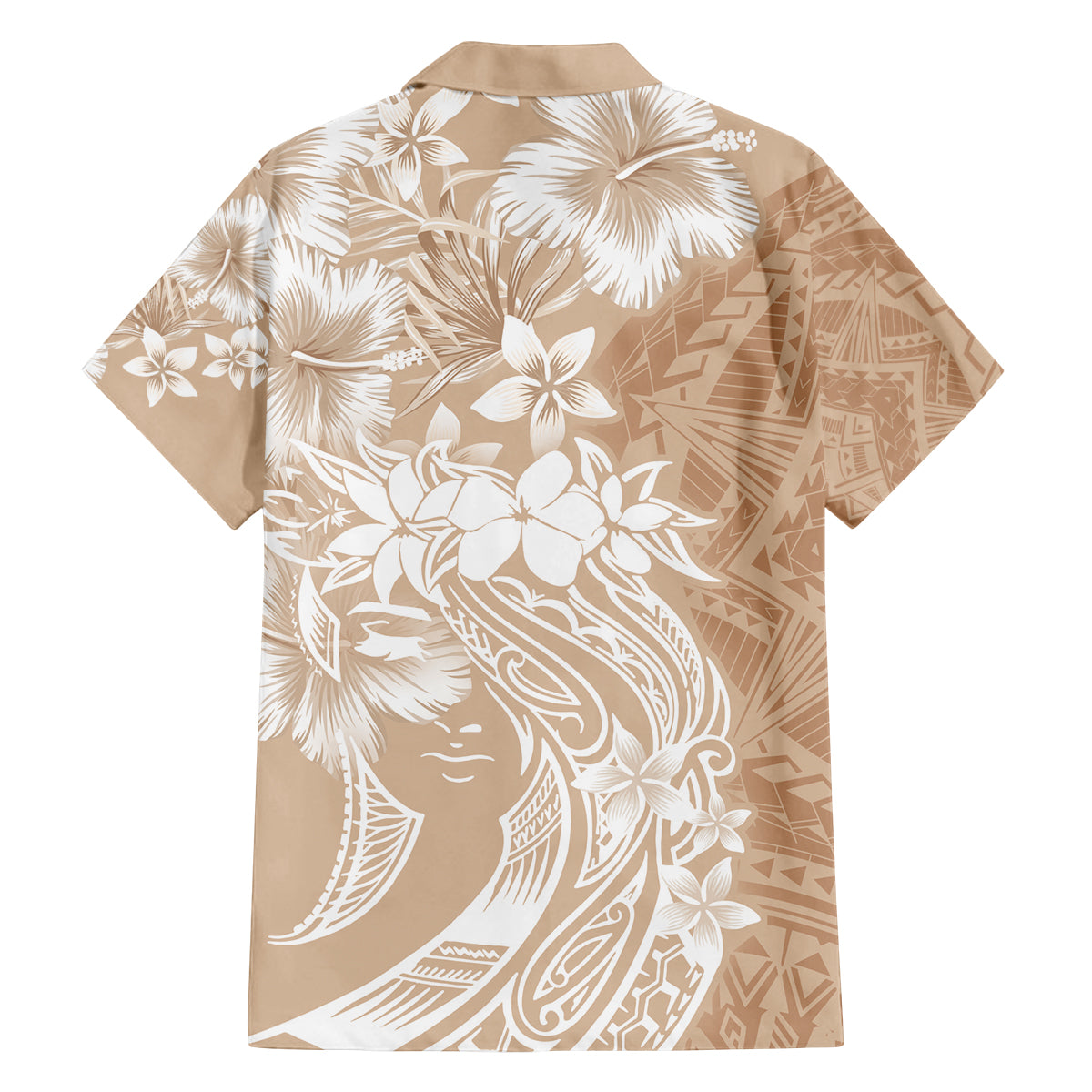 Polynesian Women's Day Family Matching Long Sleeve Bodycon Dress and Hawaiian Shirt Plumeria Passion - Beige LT7 - Polynesian Pride