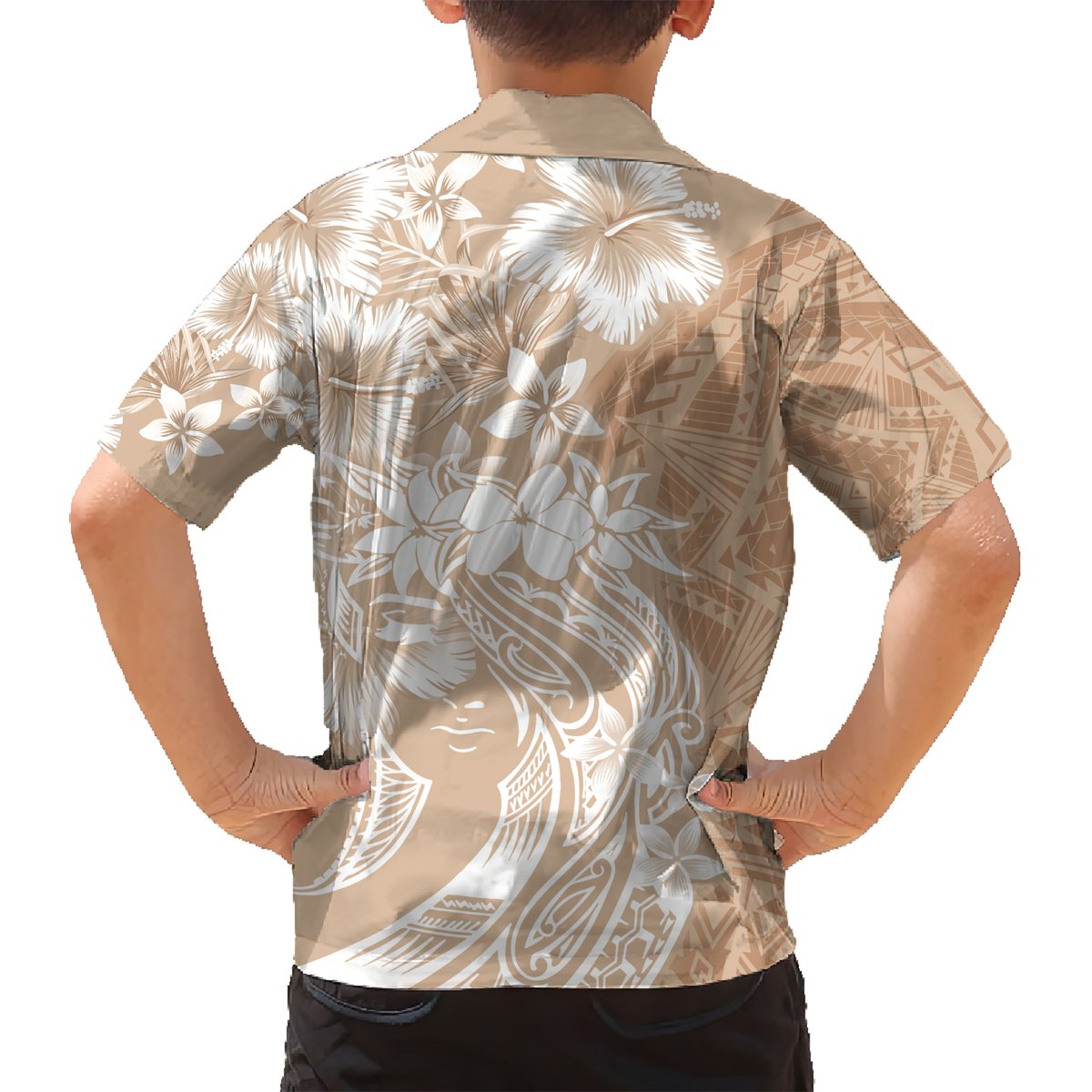 Polynesian Women's Day Hawaiian Shirt Plumeria Passion - Beige LT7 - Polynesian Pride