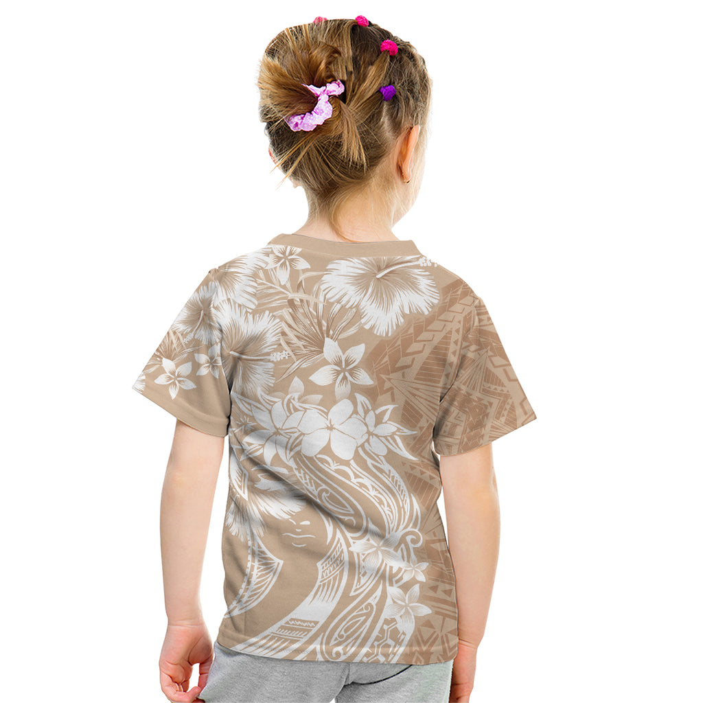 Polynesian Women's Day Kid T Shirt Plumeria Passion - Beige LT7 - Polynesian Pride