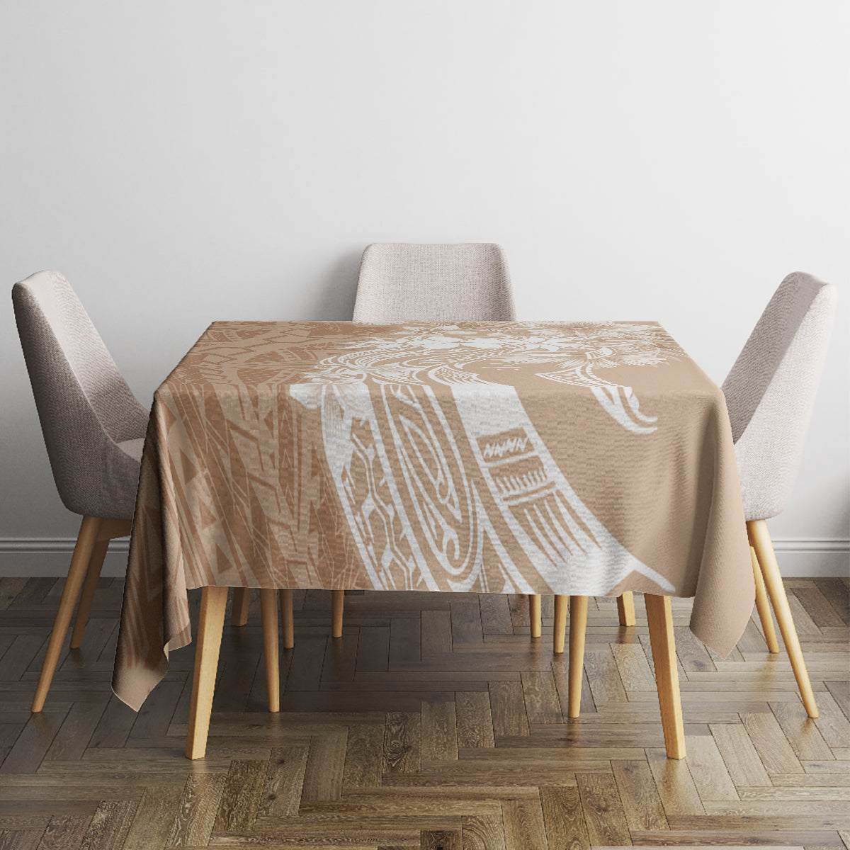 Polynesian Women's Day Tablecloth Plumeria Passion - Beige LT7 - Polynesian Pride