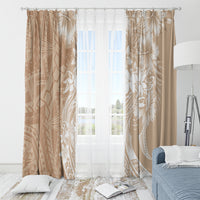 Polynesian Women's Day Window Curtain Plumeria Passion - Beige LT7 - Polynesian Pride