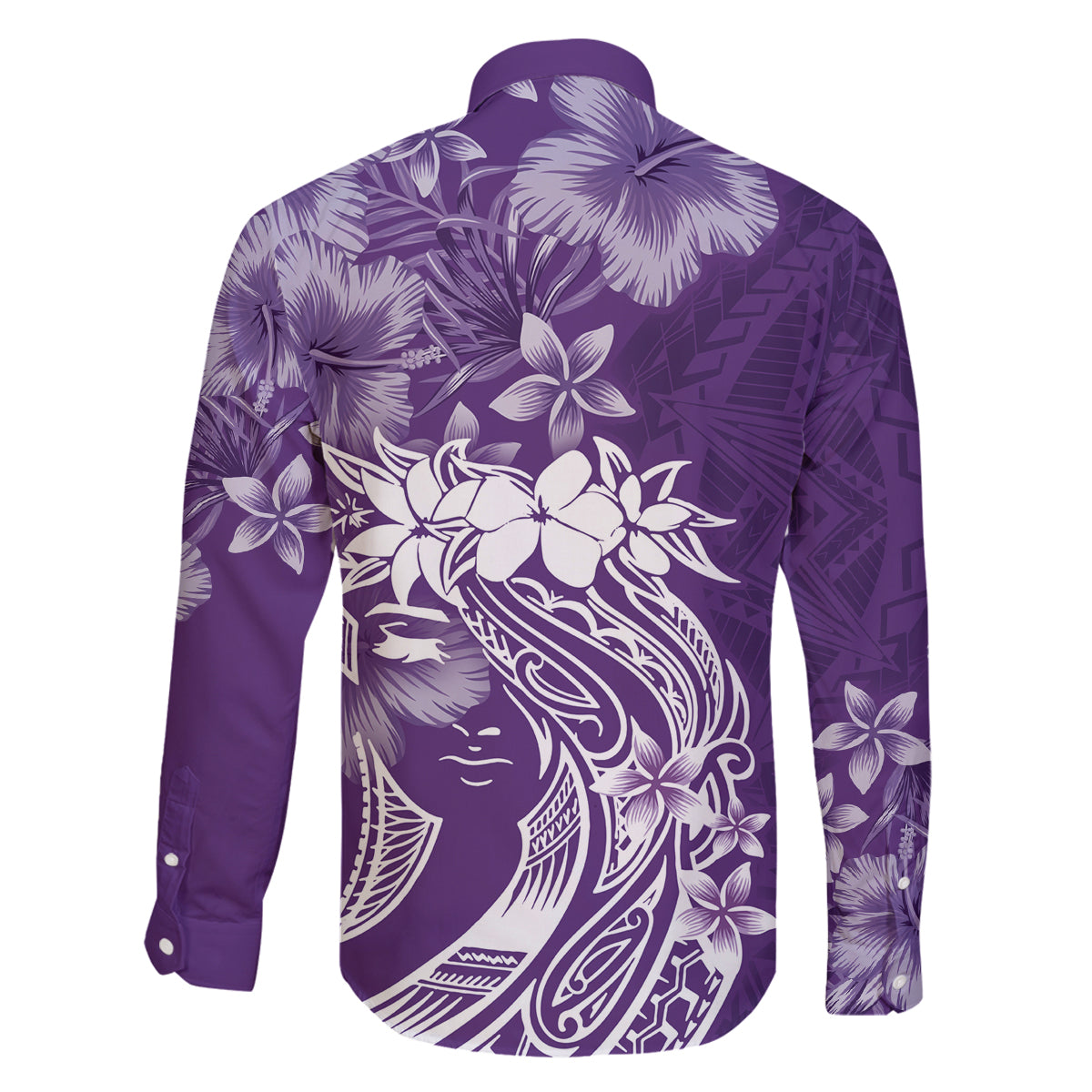 Polynesian Women's Day Family Matching Off Shoulder Long Sleeve Dress and Hawaiian Shirt Plumeria Passion - Purple LT7 - Polynesian Pride