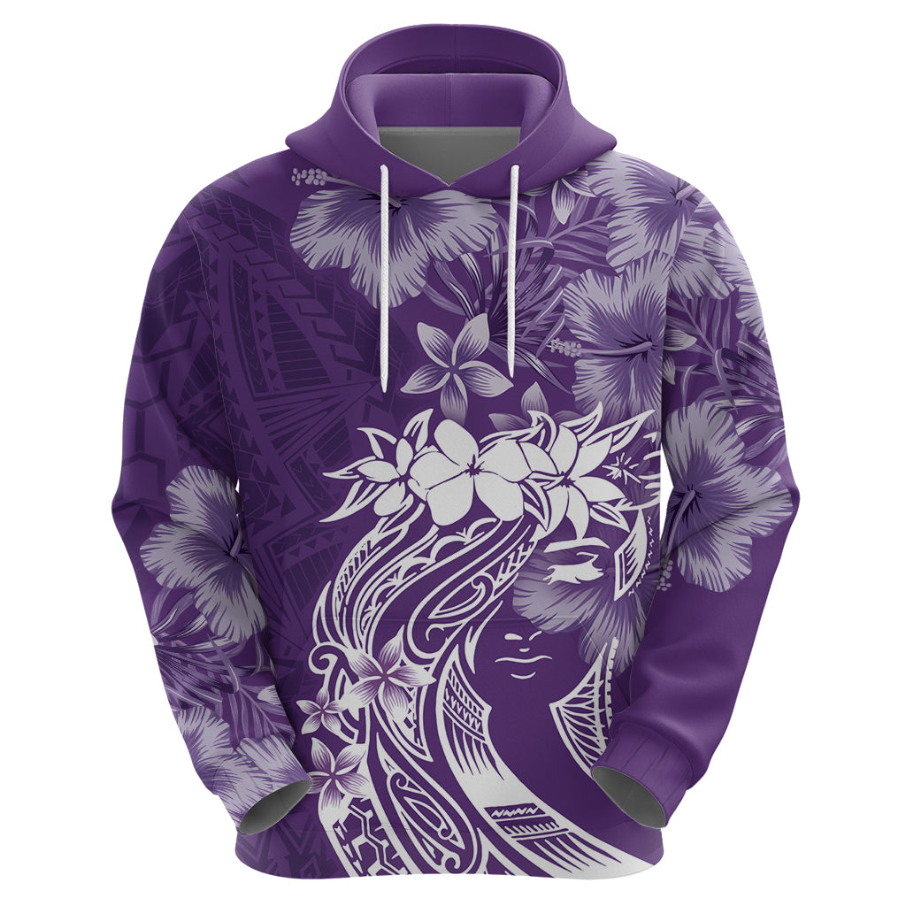 Polynesian Women's Day Hoodie Plumeria Passion - Purple LT7 - Polynesian Pride