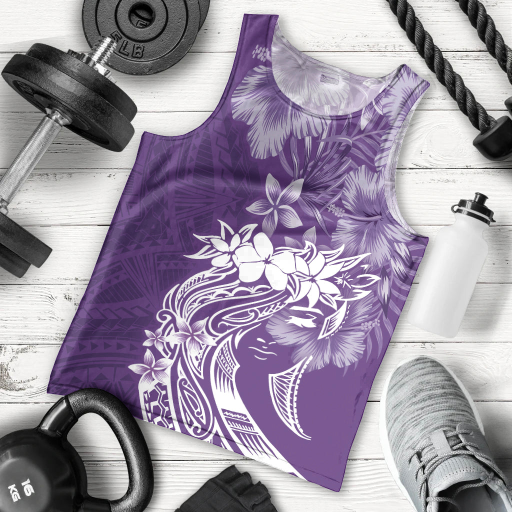 Polynesian Women's Day Men Tank Top Plumeria Passion - Purple LT7 - Polynesian Pride