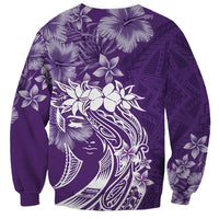 Polynesian Women's Day Sweatshirt Plumeria Passion - Purple LT7 - Polynesian Pride