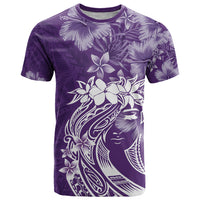 Polynesian Women's Day T Shirt Plumeria Passion - Purple LT7 Purple - Polynesian Pride