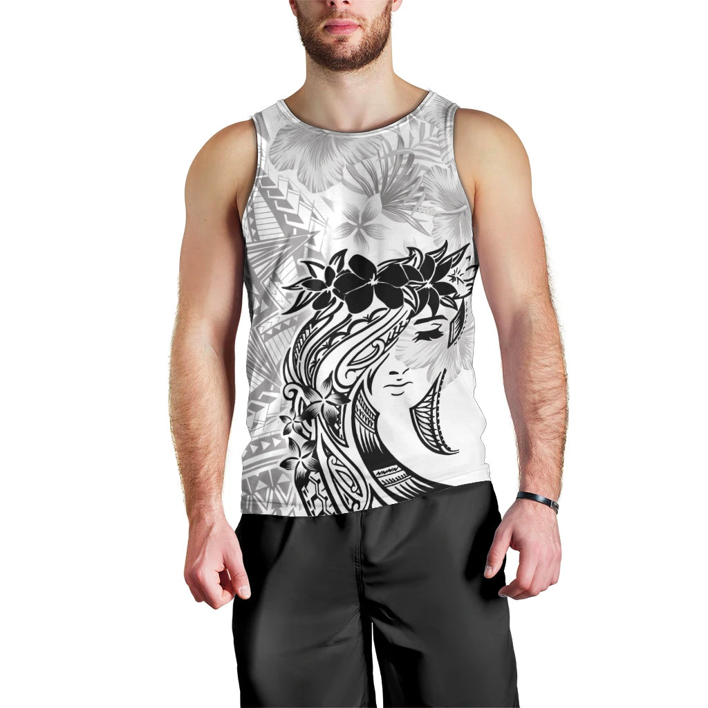 Polynesian Women's Day Men Tank Top Plumeria Passion - White LT7 - Polynesian Pride