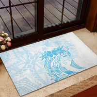 Polynesian Women's Day Rubber Doormat Plumeria Passion - Turquoise LT7 - Polynesian Pride