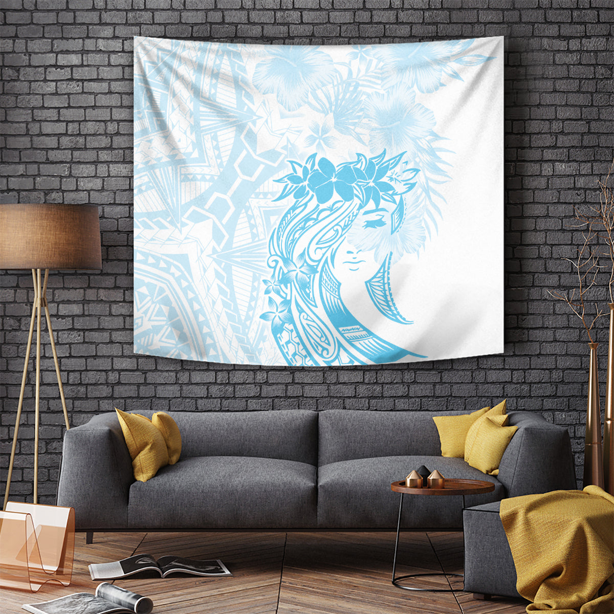 Polynesian Women's Day Tapestry Plumeria Passion - Turquoise LT7 - Polynesian Pride