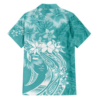 Polynesian Women's Day Family Matching Off Shoulder Long Sleeve Dress and Hawaiian Shirt Plumeria Passion - Teal LT7 - Polynesian Pride