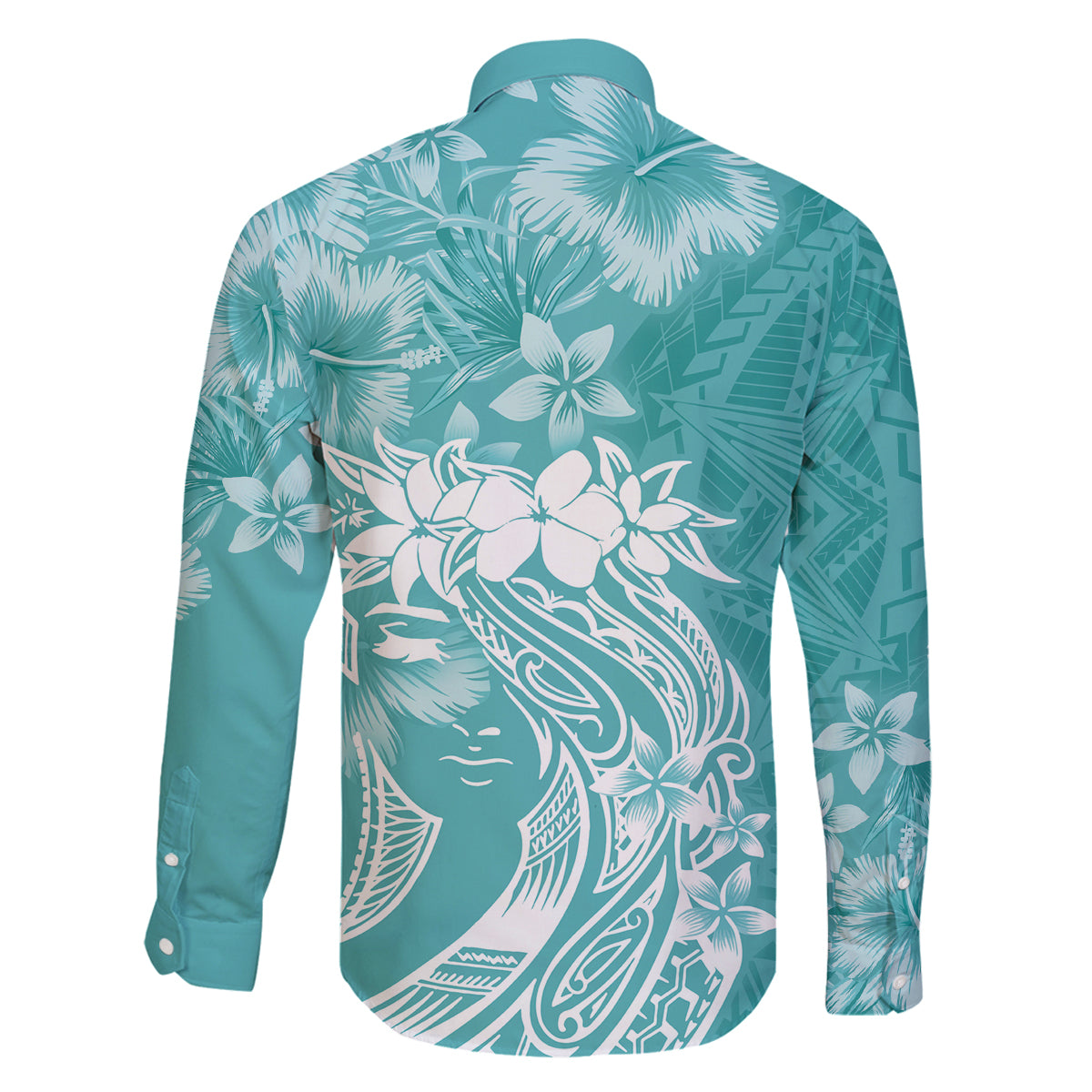 Polynesian Women's Day Family Matching Off Shoulder Maxi Dress and Hawaiian Shirt Plumeria Passion - Teal LT7 - Polynesian Pride
