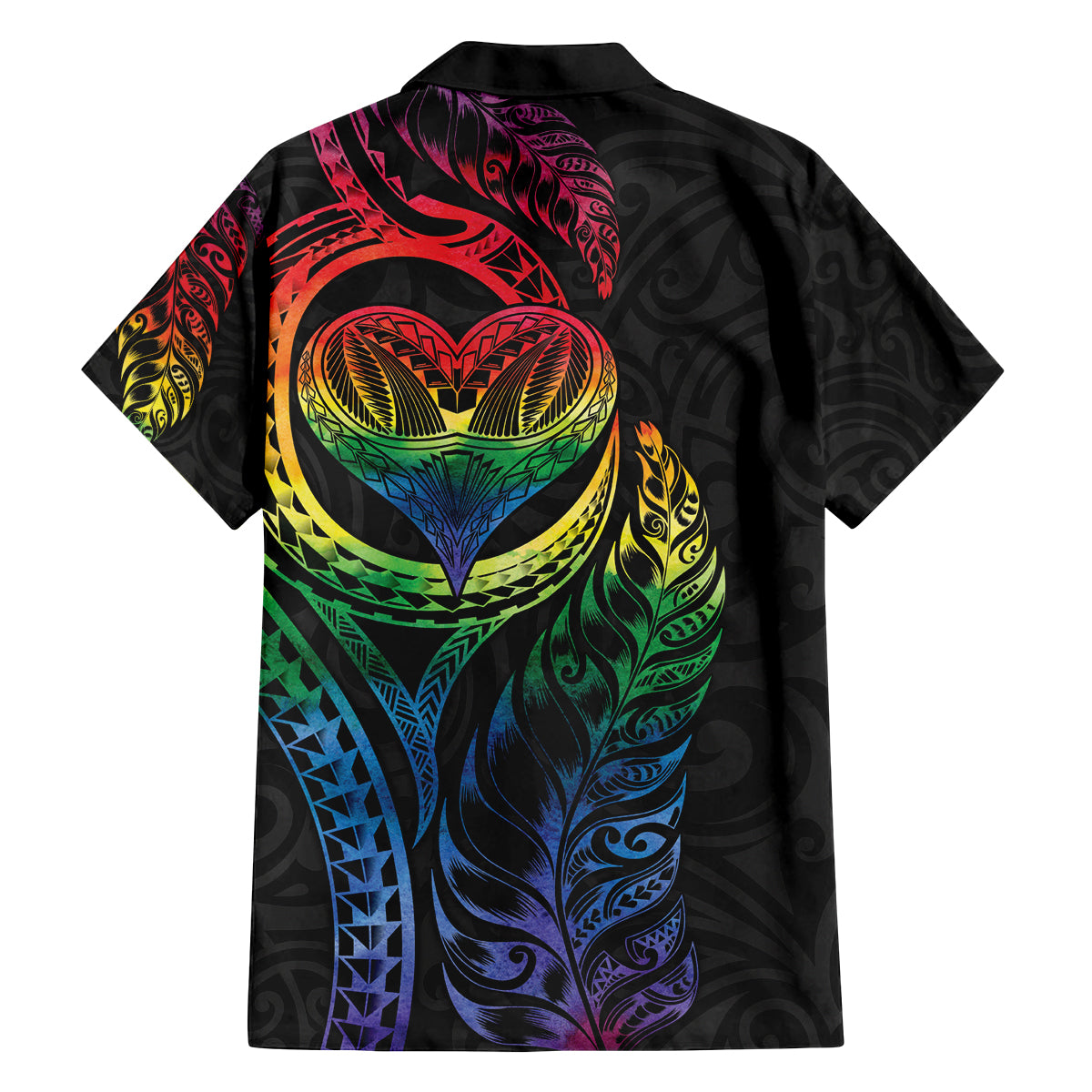 New Zealand Pride Family Matching Long Sleeve Bodycon Dress and Hawaiian Shirt Takatapui Rainbow Fern LT7 - Polynesian Pride