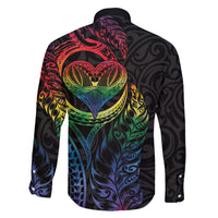 New Zealand Pride Family Matching Summer Maxi Dress and Hawaiian Shirt Takatapui Rainbow Fern LT7 - Polynesian Pride