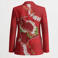 Hawaii Island Flowers Lei Blazer Ohia Lehua Scarlet Red