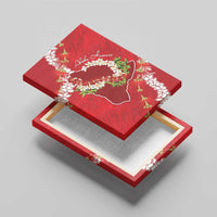 Hawaii Island Flowers Lei Canvas Wall Art Ohia Lehua Scarlet Red