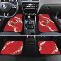 Hawaii Island Flowers Lei Car Mats Ohia Lehua Scarlet Red