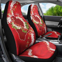 Hawaii Island Flowers Lei Car Seat Cover Ohia Lehua Scarlet Red