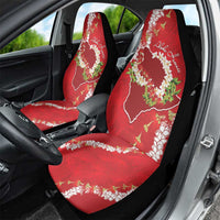 Hawaii Island Flowers Lei Car Seat Cover Ohia Lehua Scarlet Red