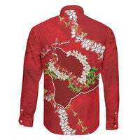 Hawaii Island Flowers Lei Family Matching Puletasi and Hawaiian Shirt Ohia Lehua Scarlet Red LT7 - Polynesian Pride