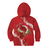 Hawaii Island Flowers Lei Kid Hoodie Ohia Lehua Scarlet Red