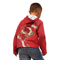 Hawaii Island Flowers Lei Kid Hoodie Ohia Lehua Scarlet Red