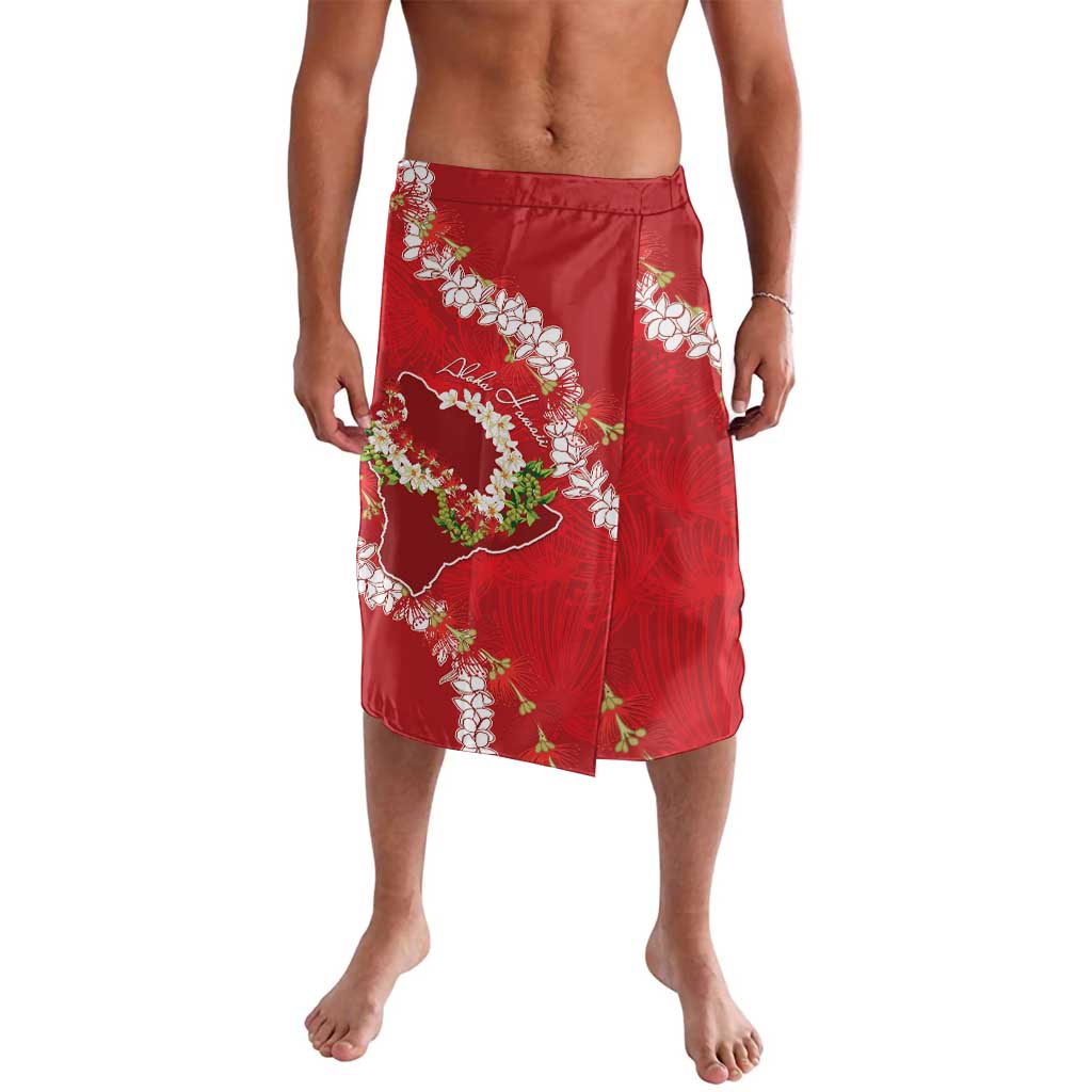 Hawaii Island Flowers Lei Lavalava Ohia Lehua Scarlet Red
