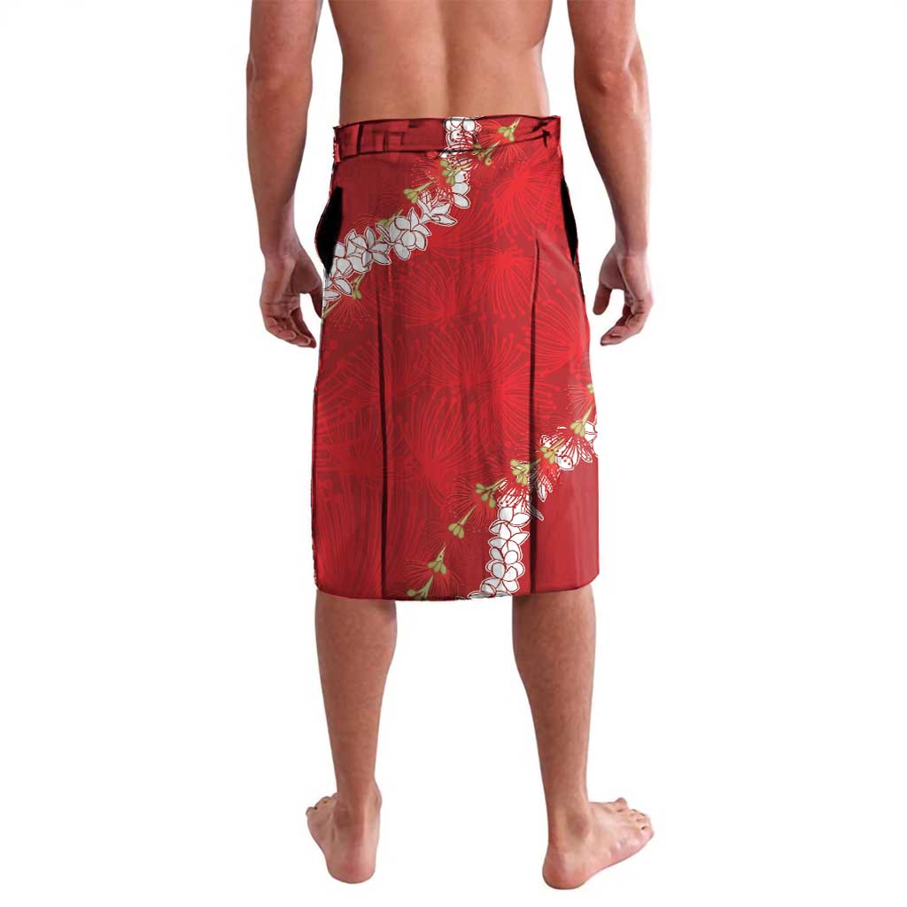 Hawaii Island Flowers Lei Lavalava Ohia Lehua Scarlet Red