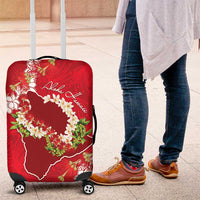 Hawaii Island Flowers Lei Luggage Cover Ohia Lehua Scarlet Red