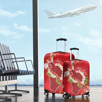 Hawaii Island Flowers Lei Luggage Cover Ohia Lehua Scarlet Red