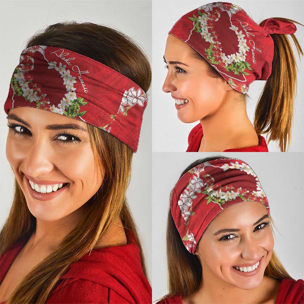 Hawaii Island Flowers Lei Neck Gaiter Ohia Lehua Scarlet Red