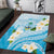 Guam Chamorro Guasali Flowers Area Rug Aqua Gradient LT7