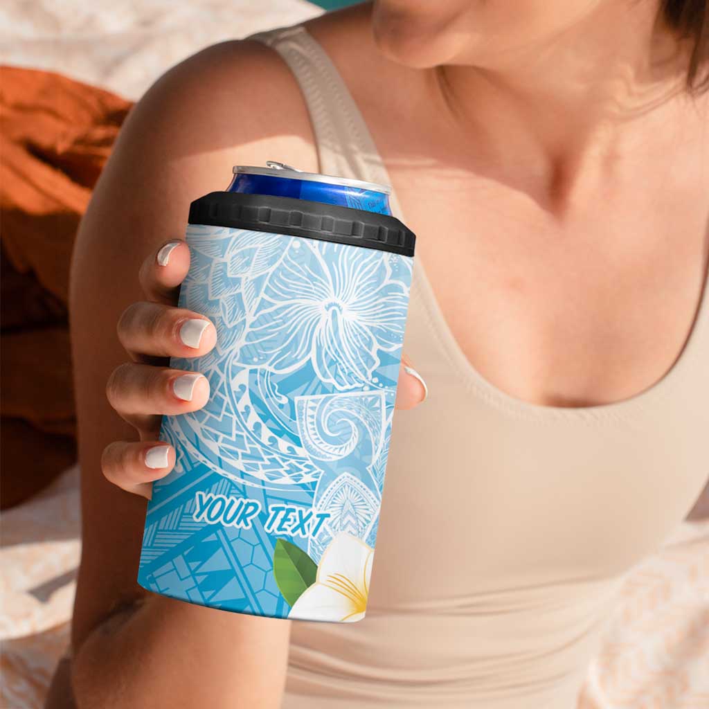 Guam Chamorro Guasali Flowers 4 in 1 Can Cooler Tumbler Aqua Gradient