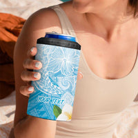 Guam Chamorro Guasali Flowers 4 in 1 Can Cooler Tumbler Aqua Gradient