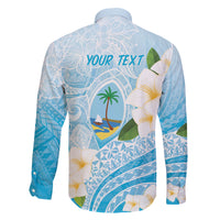 Guam Chamorro Guasali Flowers Family Matching Off The Shoulder Long Sleeve Dress and Hawaiian Shirt Aqua Gradient LT7 - Polynesian Pride