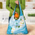 Guam Chamorro Guasali Flowers Grocery Bag Aqua Gradient