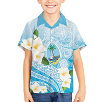 Guam Chamorro Guasali Flowers Hawaiian Shirt Aqua Gradient