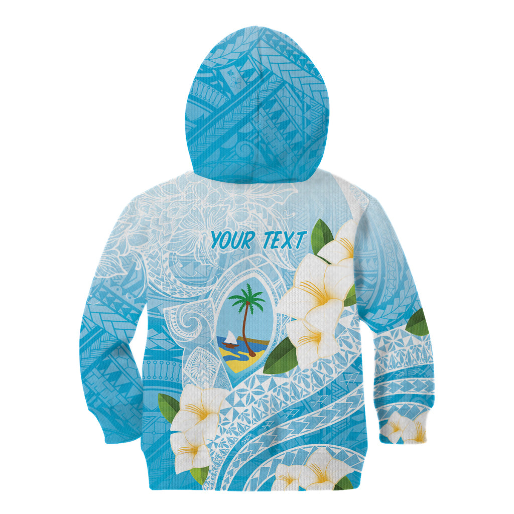 Guam Chamorro Guasali Flowers Kid Hoodie Aqua Gradient
