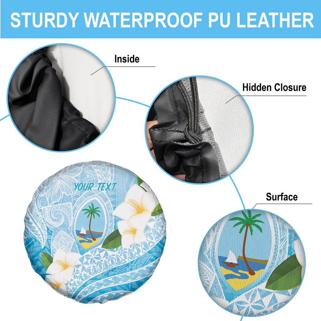 Guam Chamorro Guasali Flowers Spare Tire Cover Aqua Gradient LT7