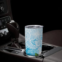 Guam Chamorro Guasali Flowers Tumbler Cup Aqua Gradient LT7