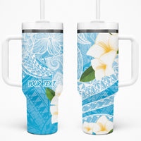 Guam Chamorro Guasali Flowers Tumbler With Handle Aqua Gradient LT7