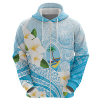 Guam Chamorro Guasali Flowers Zip Hoodie Aqua Gradient