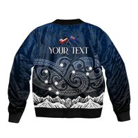 Personalised New Zealand Sleeve Zip Bomber Jacket Matariki Maori Patterns - Gradient LT7 - Polynesian Pride