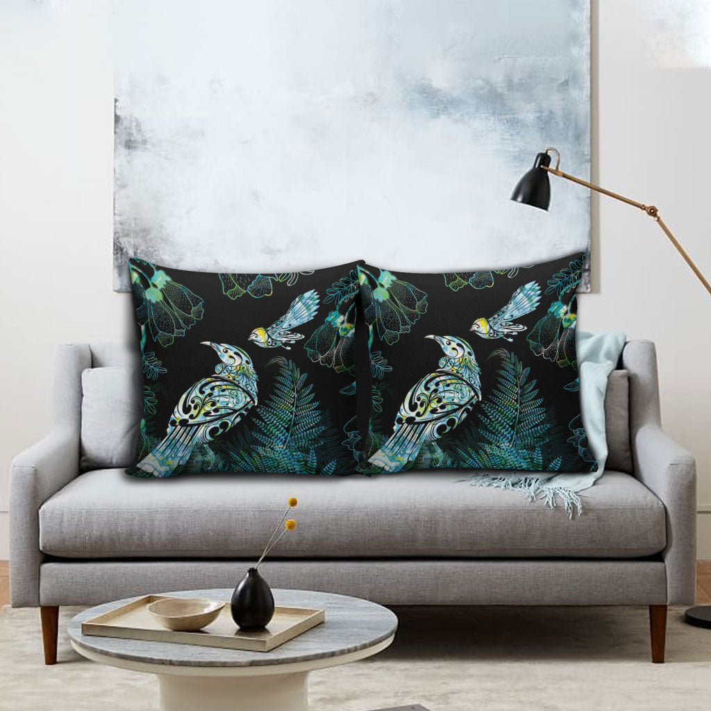 Aotearoa Maori Mahuru Pillow Cover Spring Time - Paua Shell Green LT7 - Polynesian Pride