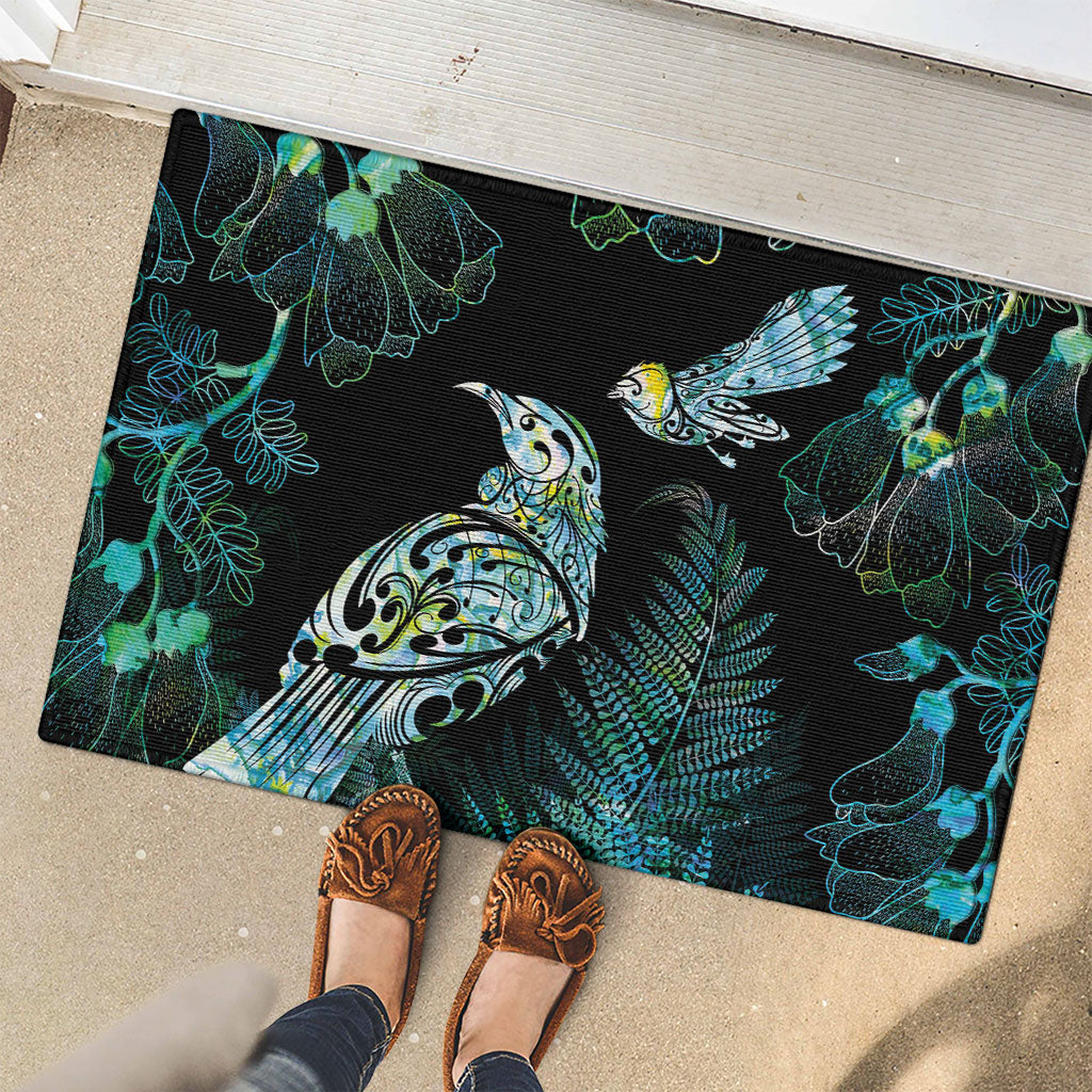 Aotearoa Maori Mahuru Rubber Doormat Spring Time - Paua Shell Green LT7 - Polynesian Pride