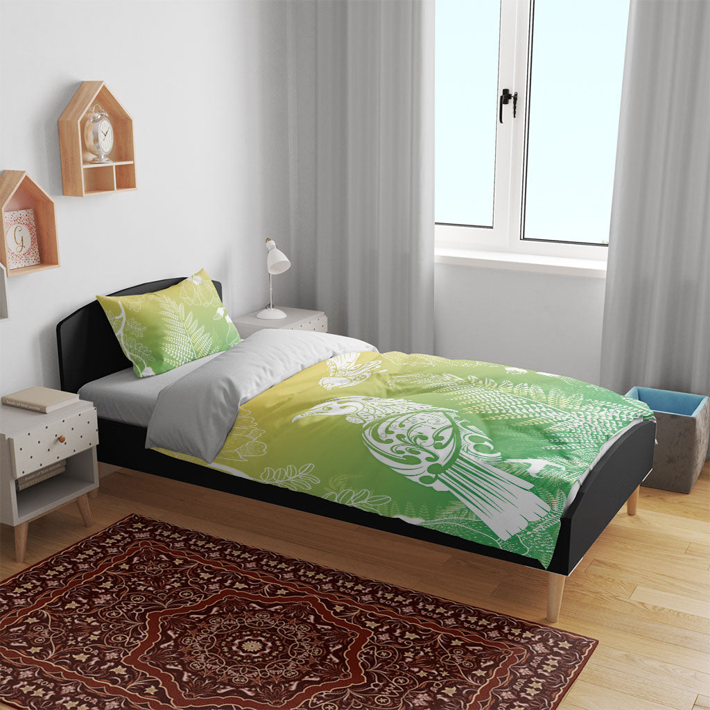 Aotearoa Maori Mahuru Tui With Pikawakawa Bedding Set Spring Time LT7 - Polynesian Pride