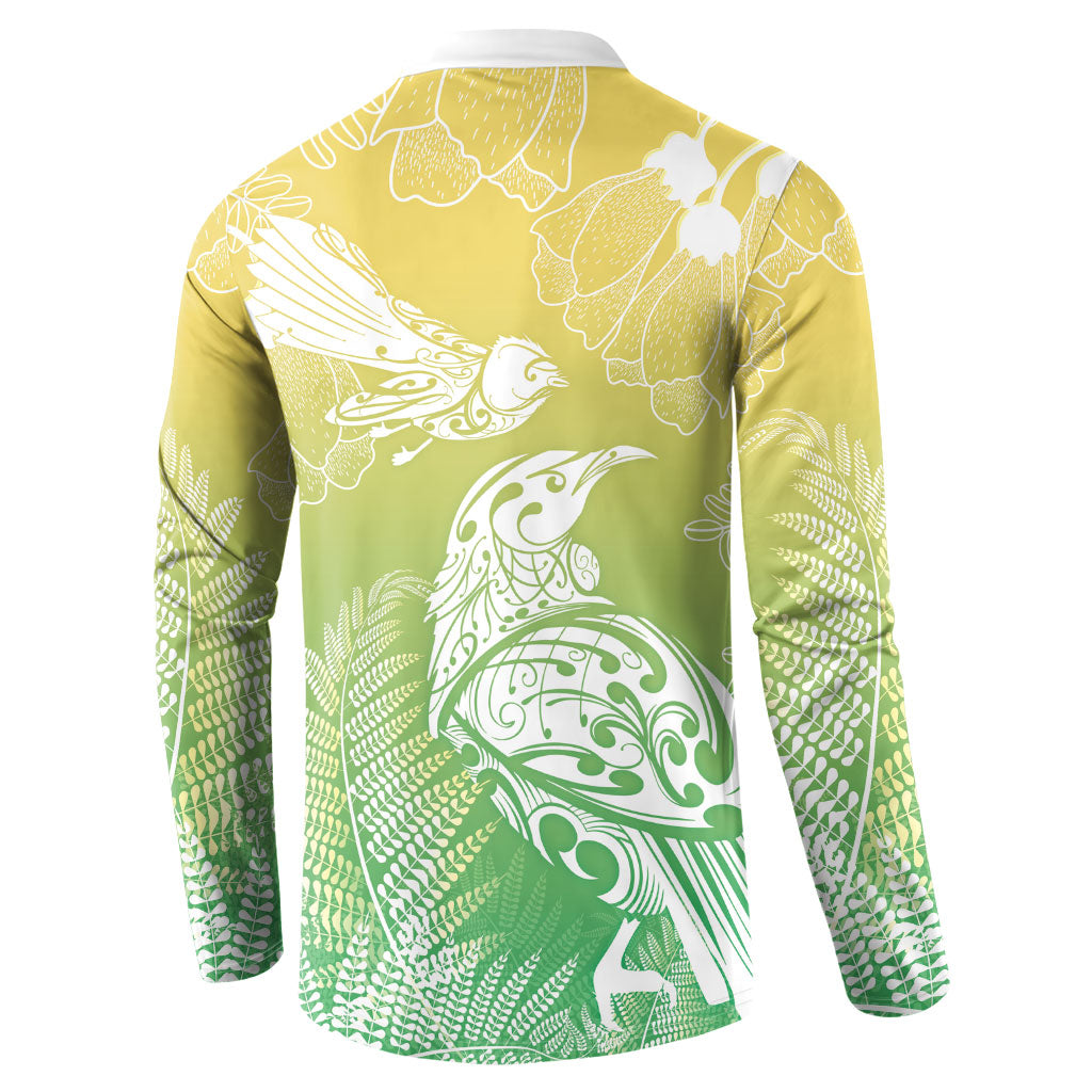 Aotearoa Maori Mahuru Tui With Pikawakawa Button Sweatshirt Spring Time LT7 - Polynesian Pride