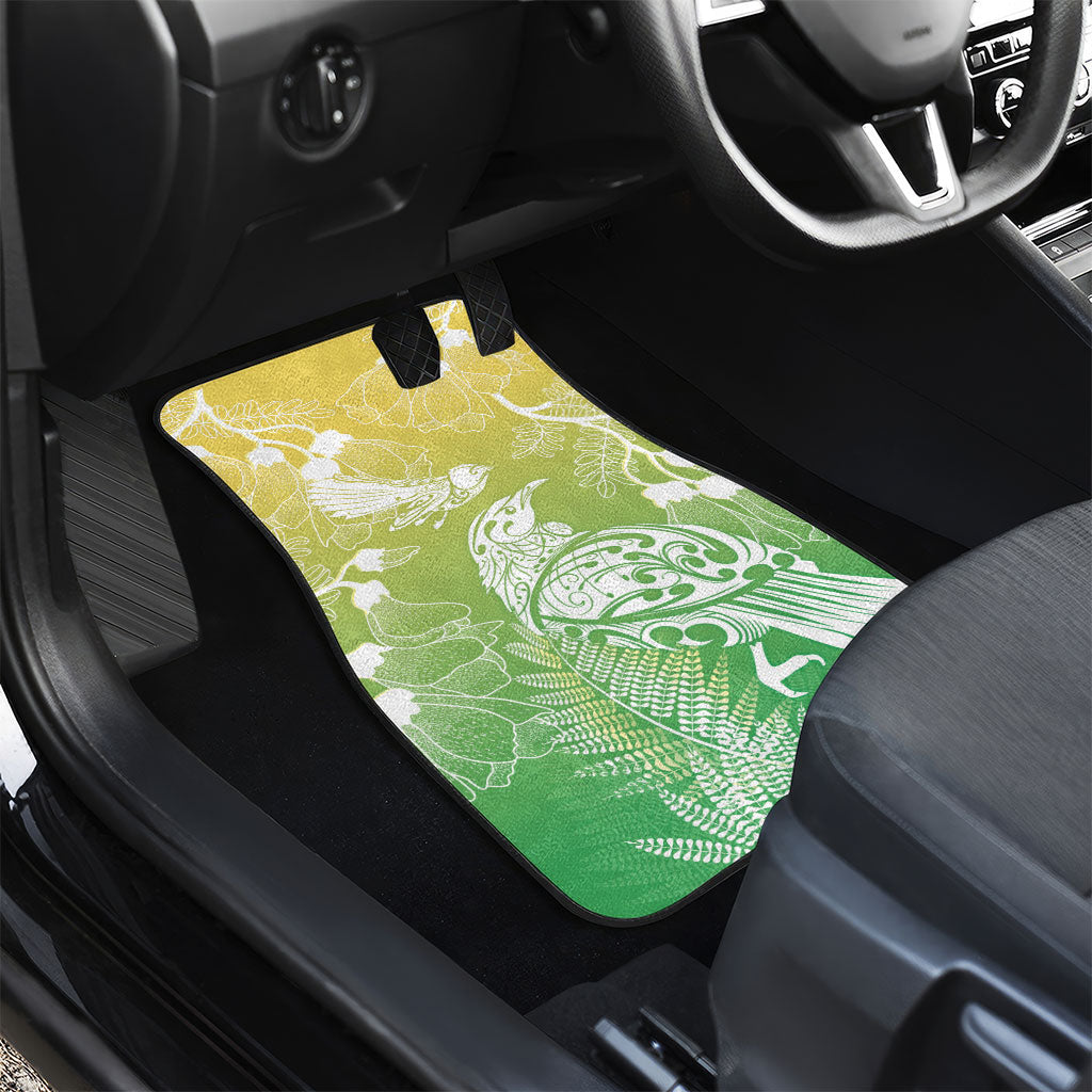Aotearoa Maori Mahuru Tui With Pikawakawa Car Mats Spring Time LT7 - Polynesian Pride